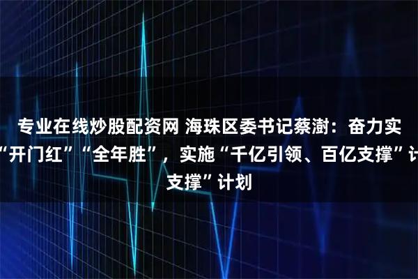 专业在线炒股配资网 海珠区委书记蔡澍：奋力实现“开门红”“全年胜”，实施“千亿引领、百亿支撑”计划